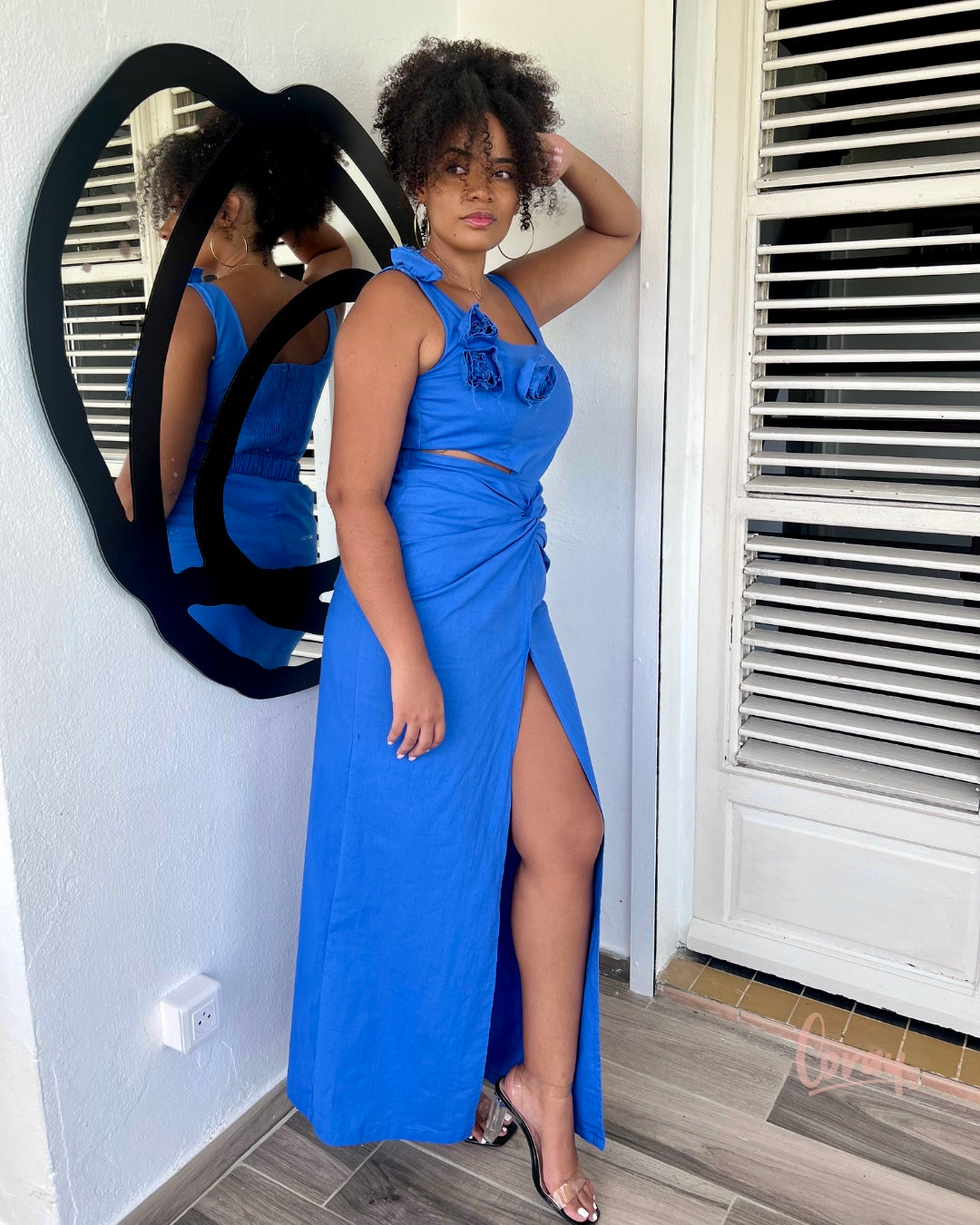 Robe Longue Moulante Bleu Foncé