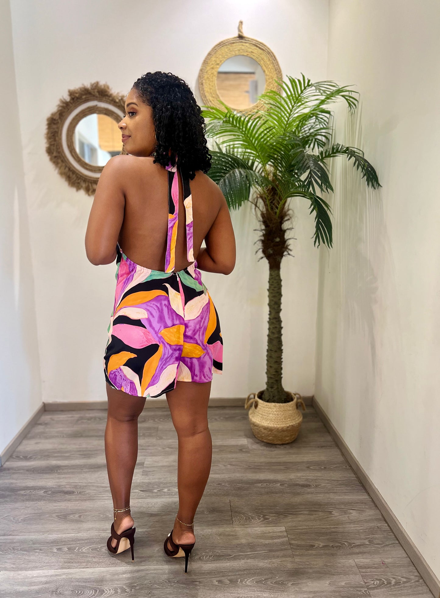 Combishort imprimé abstrait